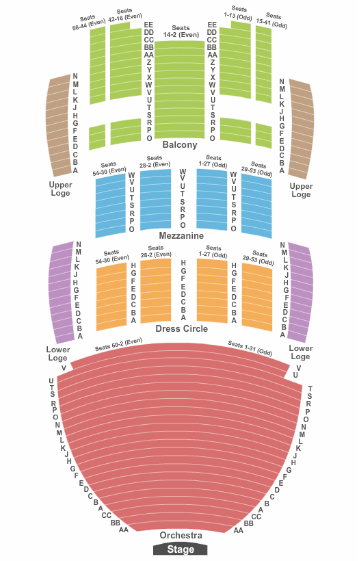 San Diego Civic Theatre Phantom of the Opera Seating Chart